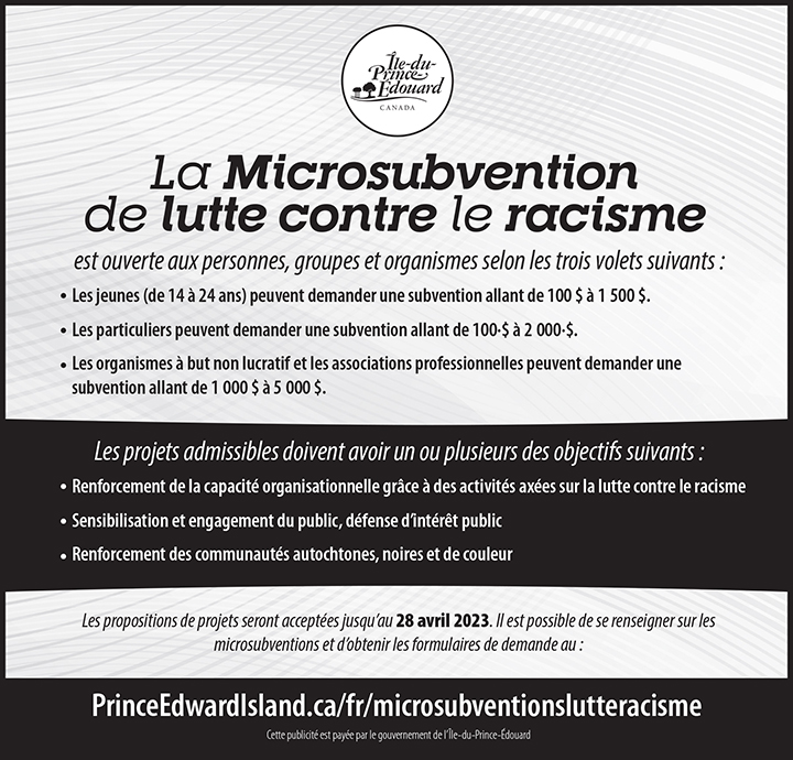 AD 1127 Anti Racism Microgrants BW ad LaVoix